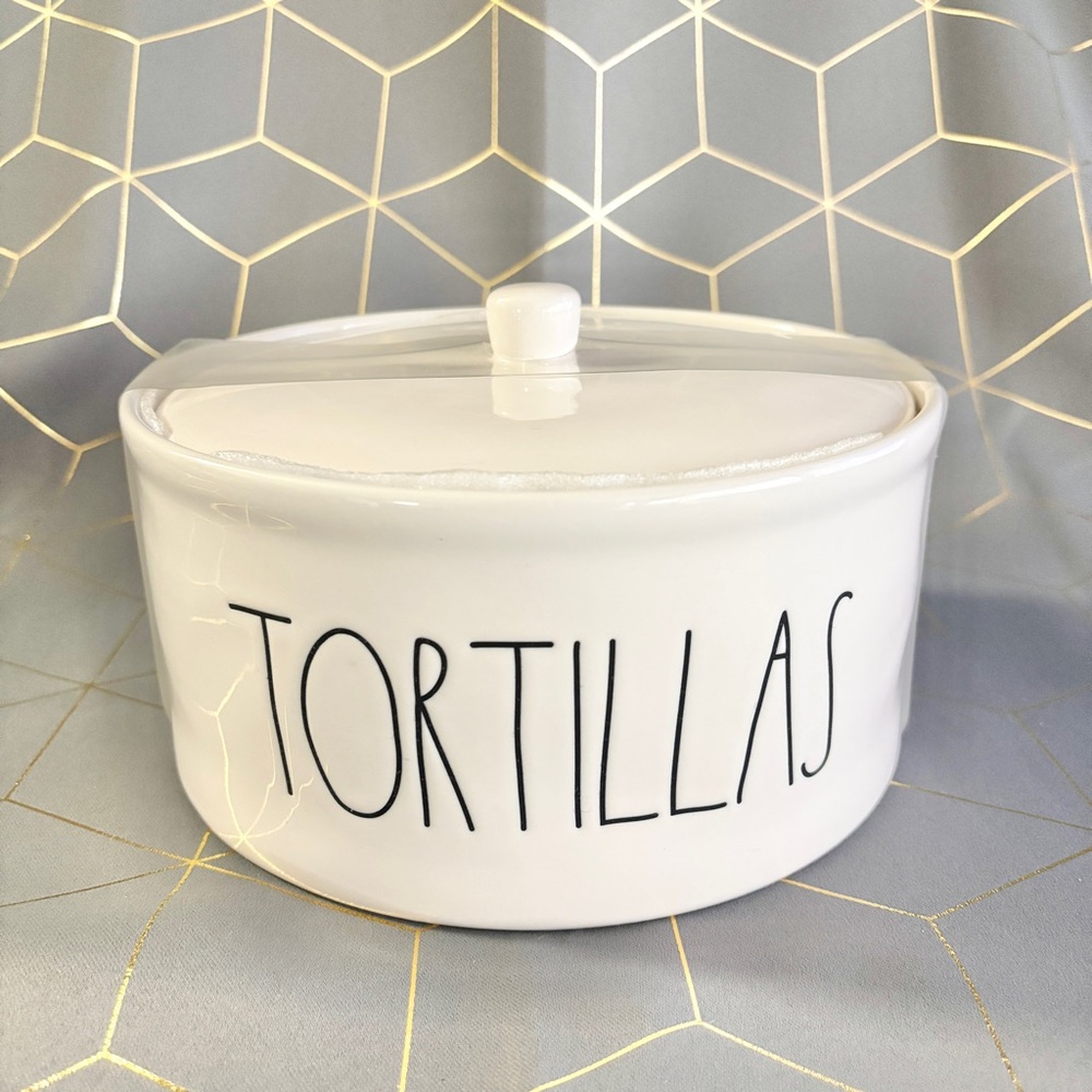 New Rae Dunn TORTILLAS Tortilla Warmer with Lid Ceramic Magenta Holder Dish